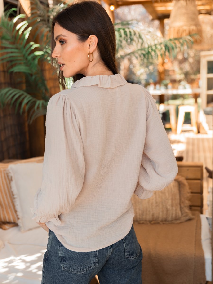 BEIGE MANGNOLIA BLOUSE