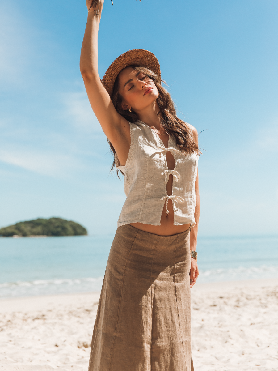 BEIGE ZARI VEST