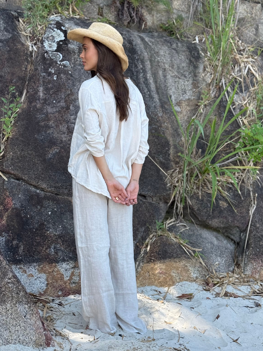 BEIGE LINEN PANT